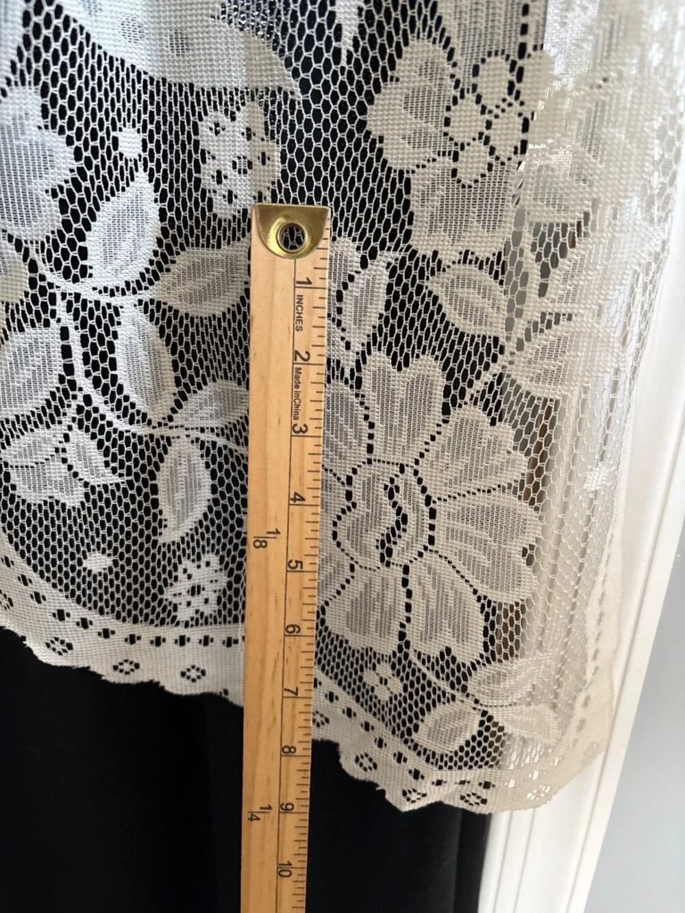 Floral Lace Rod Pocket Window Valance Cream 72x36 Vintage Look